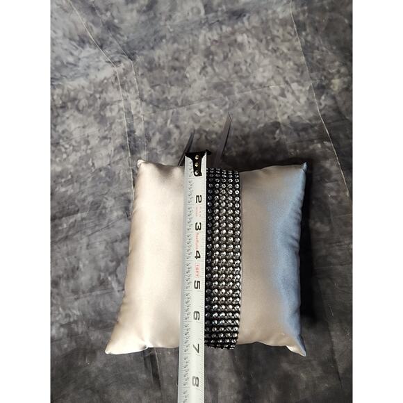 Silver Rhineston His & Hers Wedding Flower Girl Basket + Ring Bearer Pillow Set - Picture 6 of 12